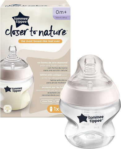 Tommee Tippee Closer To Nature Newborn Feeding Bottle , 150 Ml , Clear, Piece Of 1