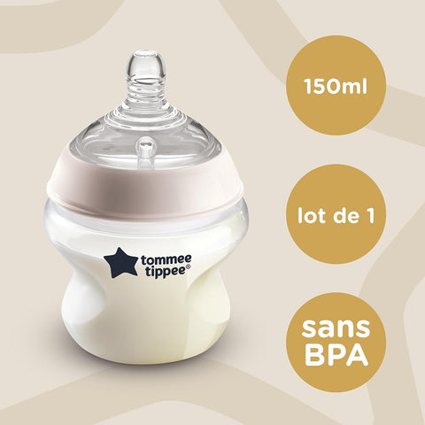 Tommee Tippee Closer To Nature Newborn Feeding Bottle , 150 Ml , Clear, Piece Of 1