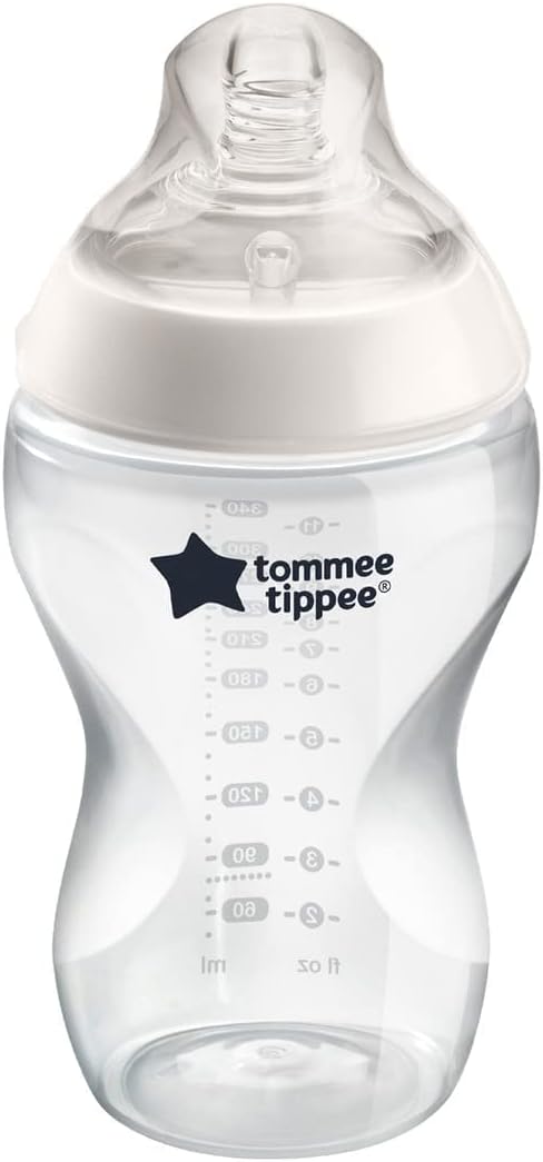 Tommee Tippee Closer to Nature Feeding Bottle, 340 ml, Clear, Piece of 1