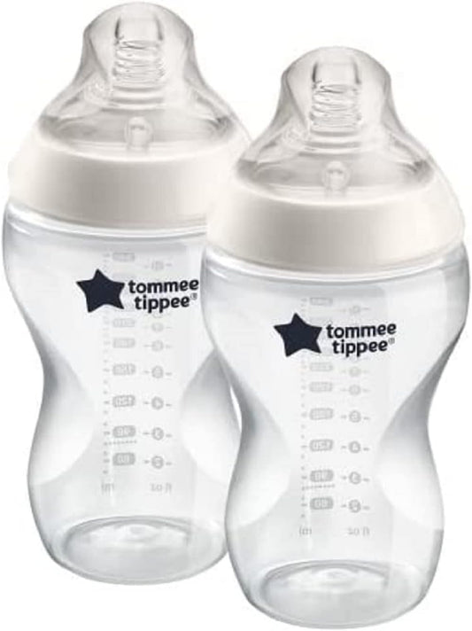 Tommee Tippee Closer To Nature Feeding Bottles 2X 340ml, White, 340 ml