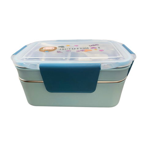 2 Layer Stainless Steel Lunch Box - Durable, Leakproof, and Shockproof - Ideal for Kids and Adults, Office, School, Travel, & Outdoor Use - Keeps Food Safe, Healthy & Warm - BPA-Free (White - 1300ml)