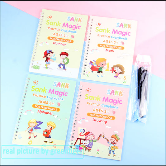 Magic Book Copybooks Children Toy Writing Reusable Free Wiping English Arabic Verison Option Writing Practice