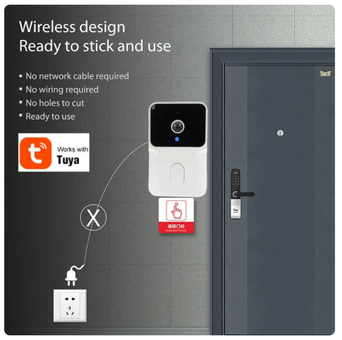 Smart Wireless Remote Video Doorbell Camera, HD Infrared Night Vision Wifi Video Doorbell With Voice Change, Auto Capture Storage Doorbell for Home Security