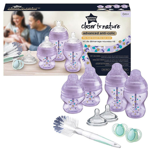 Tommee Tippee - Newborn Baby Bottle Starter Kit - Purple